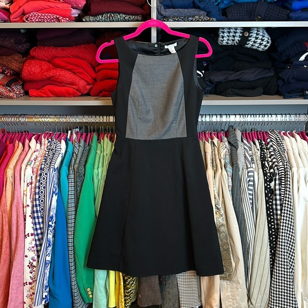 H & M black and gray sleeveless dress size 6